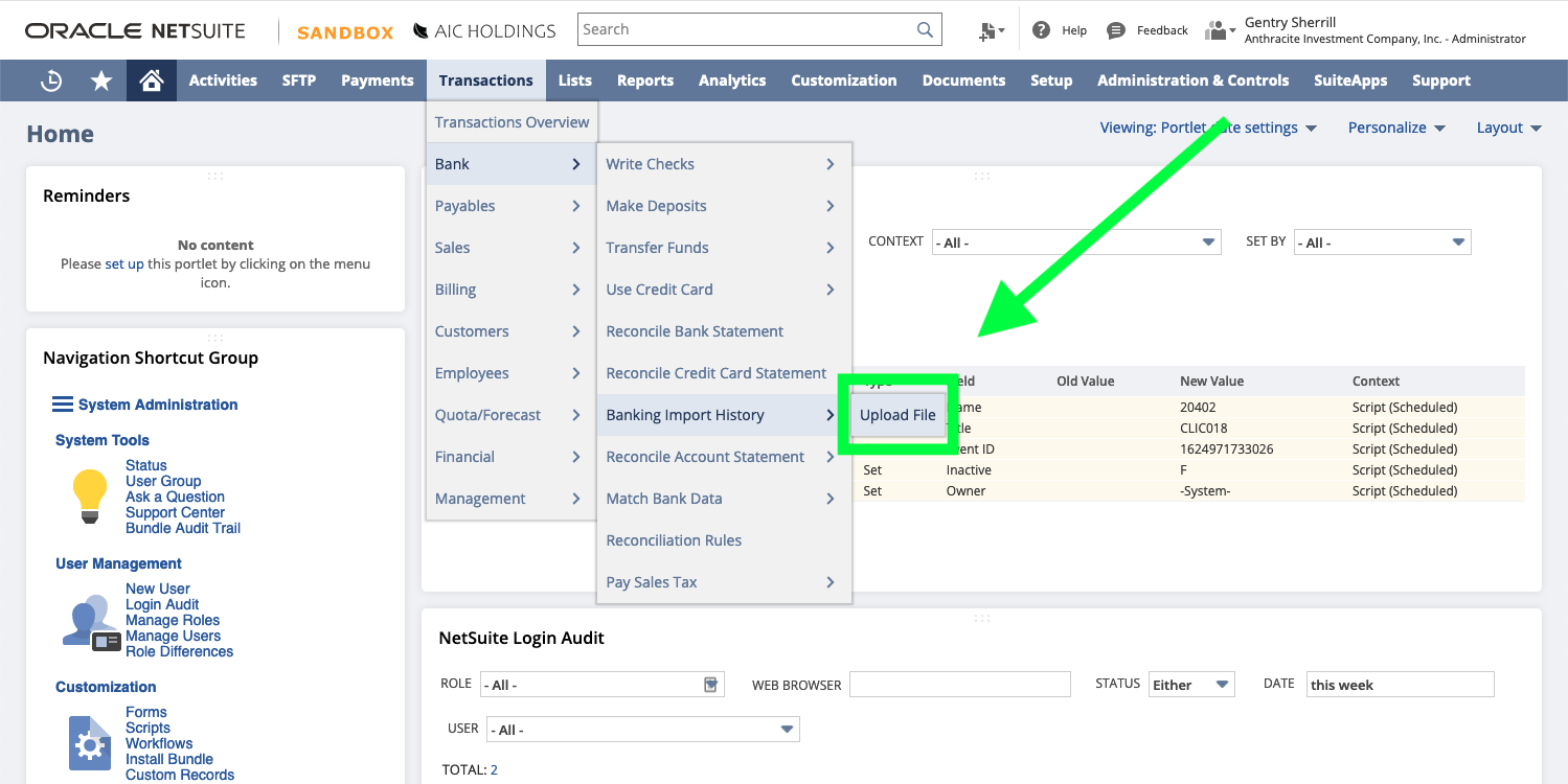 Importing Your File to NetSuite Ledgible